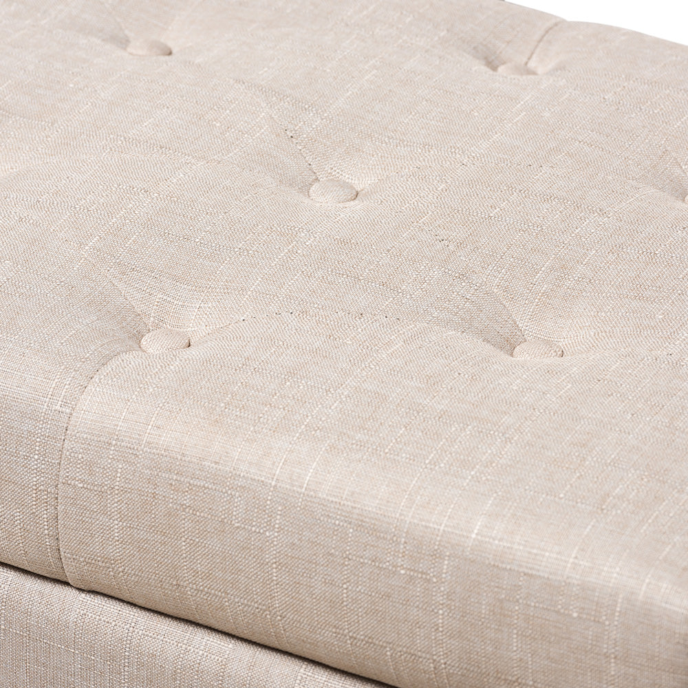 Baxton Studio - Michaela Storage Ottoman in Beige - WS-20091-Beige-OTTO view 6