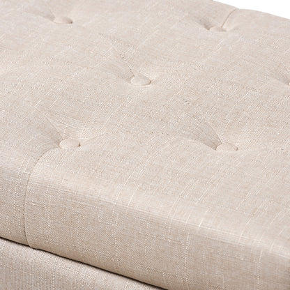 Baxton Studio - Michaela Storage Ottoman in Beige - WS-20091-Beige-OTTO view 6