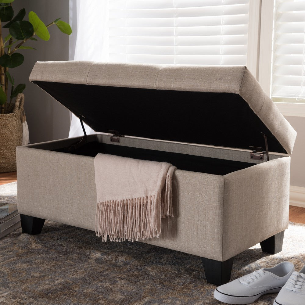 Baxton Studio - Michaela Storage Ottoman in Beige - WS-20091-Beige-OTTO view 9