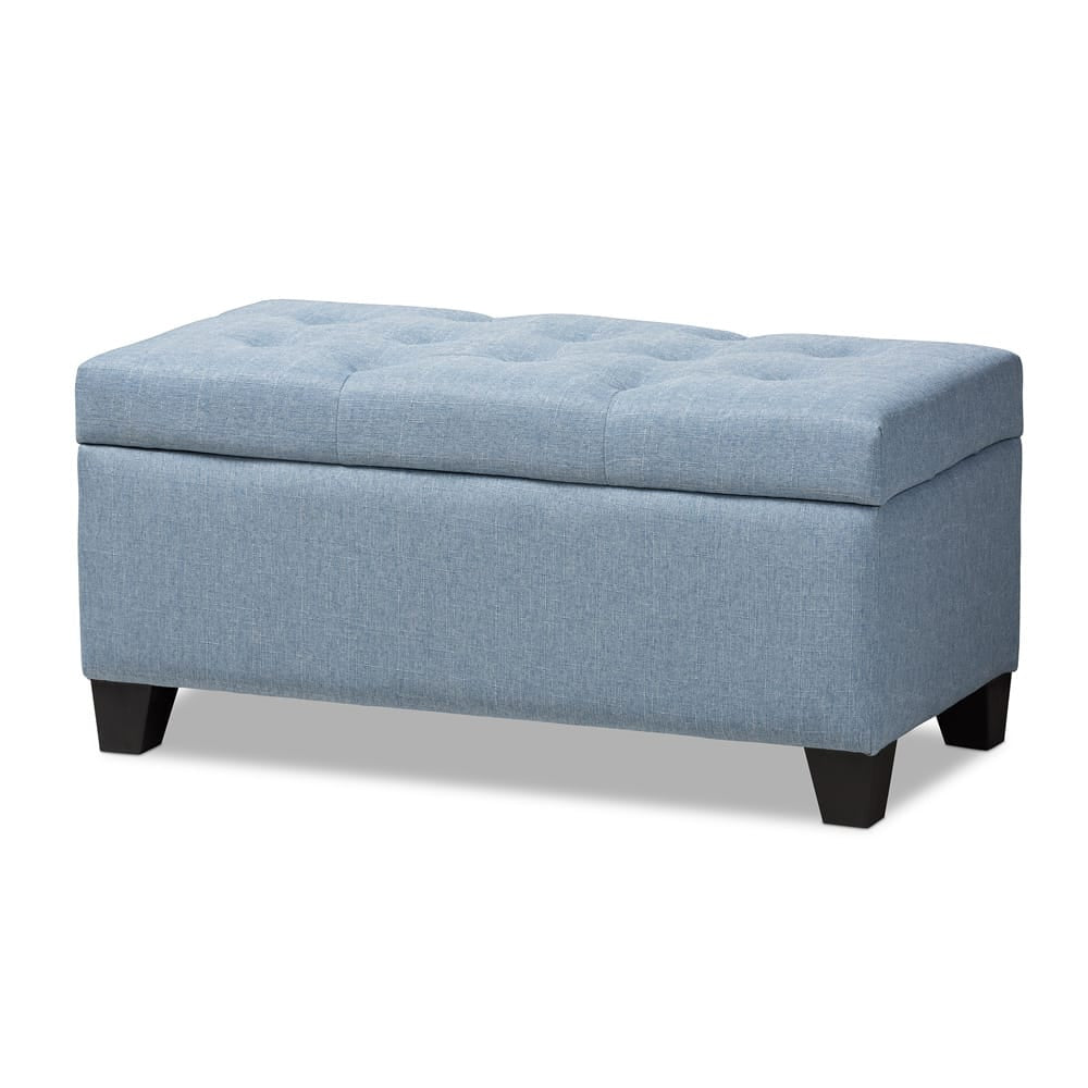 Baxton Studio - Michaela Storage Ottoman in Blue - WS-20091-Light Blue-OTTO view 1