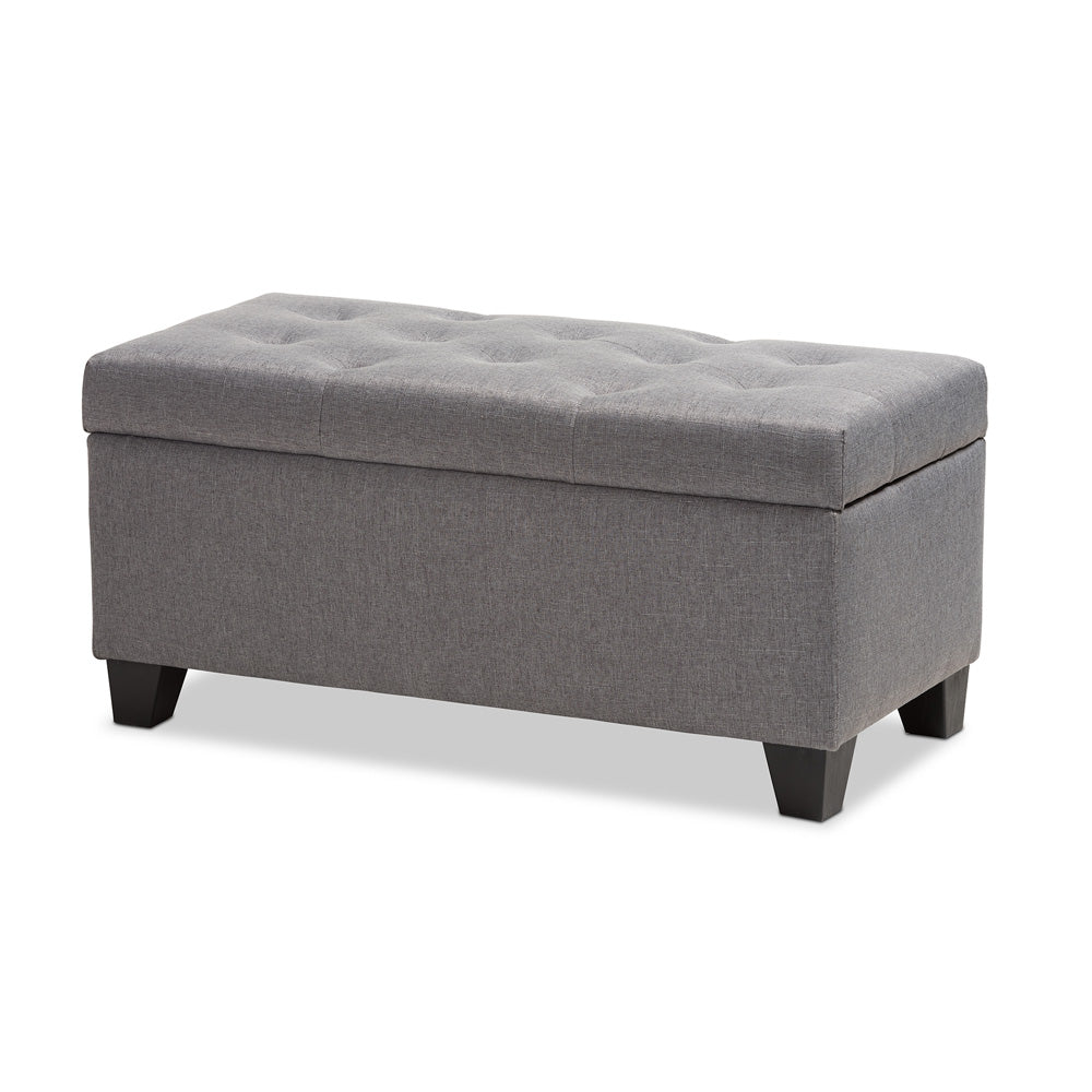 Baxton Studio - Michaela Storage Ottoman in Grey - WS-20091-Grey-OTTO view 1