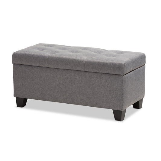 Baxton Studio - Michaela Storage Ottoman in Grey - WS-20091-Grey-OTTO view 1