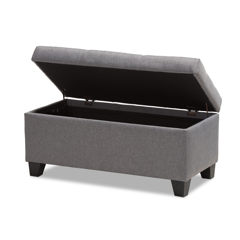 Baxton Studio - Michaela Storage Ottoman in Grey - WS-20091-Grey-OTTO view 2