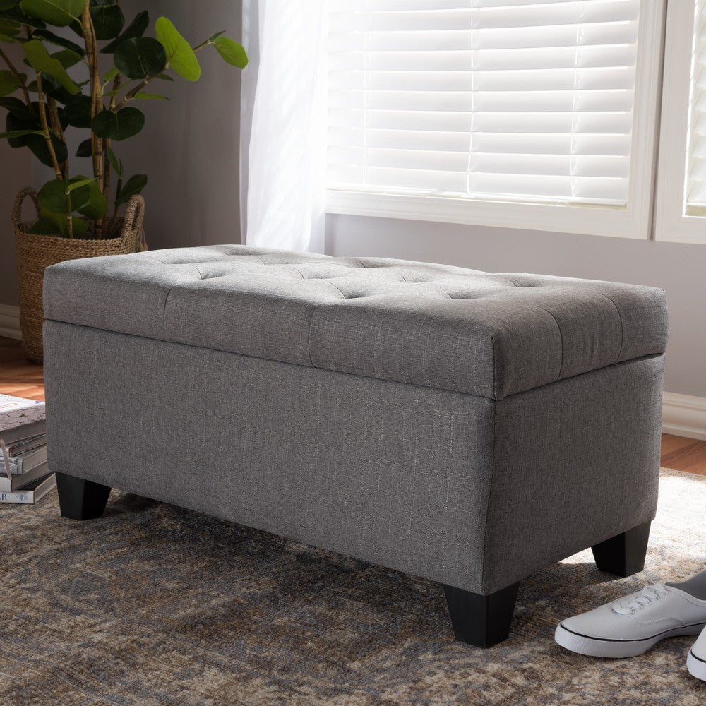 Baxton Studio - Michaela Storage Ottoman in Grey - WS-20091-Grey-OTTO view 8