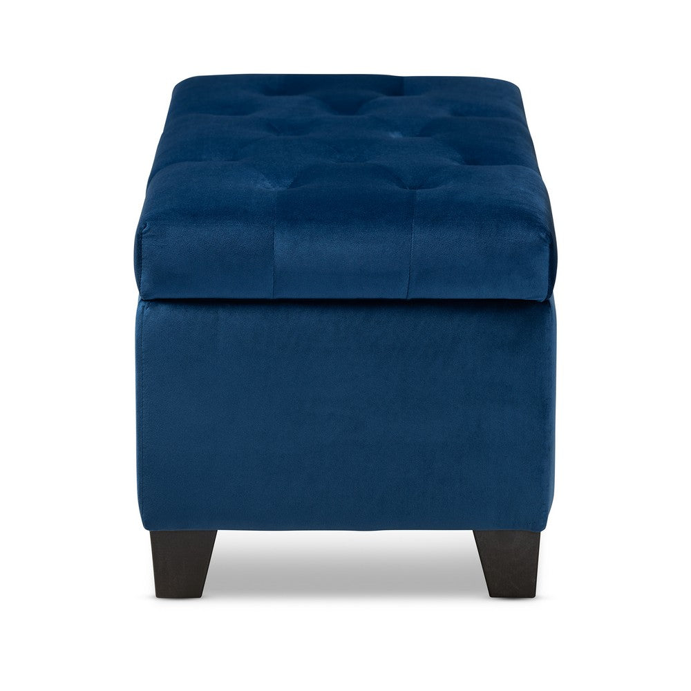 Baxton Studio - Michaela Storage Ottoman in Navy Blue/Black - WS-20091-Navy Blue Velvet-Otto view 4