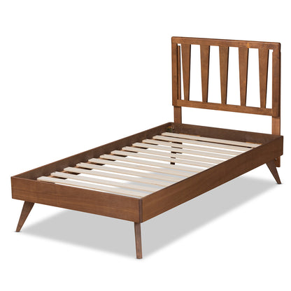 Baxton Studio - Michi Twin Size Bed in Walnut Brown - Michi-Ash Walnut-Twin view 3