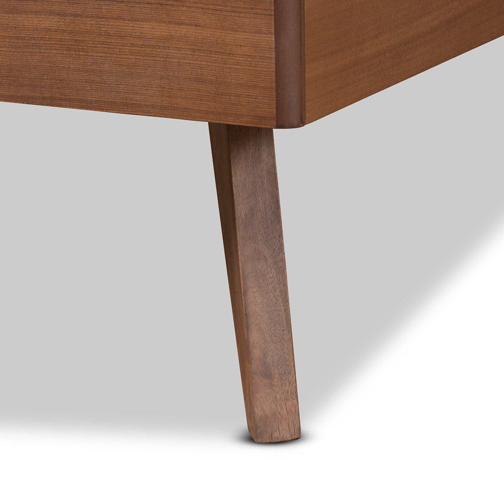 Baxton Studio - Michi Twin Size Bed in Walnut Brown - Michi-Ash Walnut-Twin view 5
