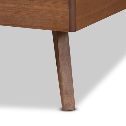 Baxton Studio - Michi Twin Size Bed in Walnut Brown - Michi-Ash Walnut-Twin view 5