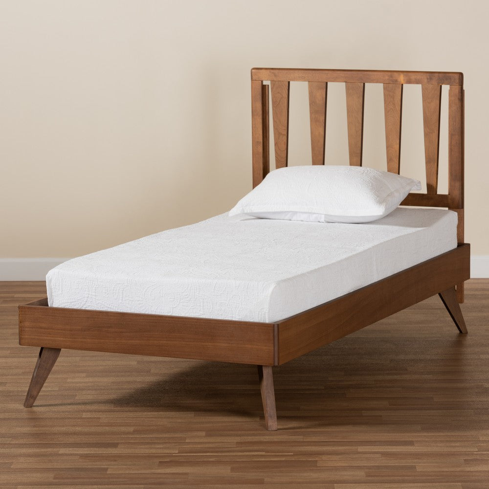 Baxton Studio - Michi Twin Size Bed in Walnut Brown - Michi-Ash Walnut-Twin view 7