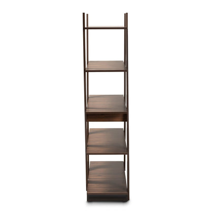 Baxton Studio - Michio Shelving Unit in Walnut - SEDV50140-Columbia-Shelf view 3