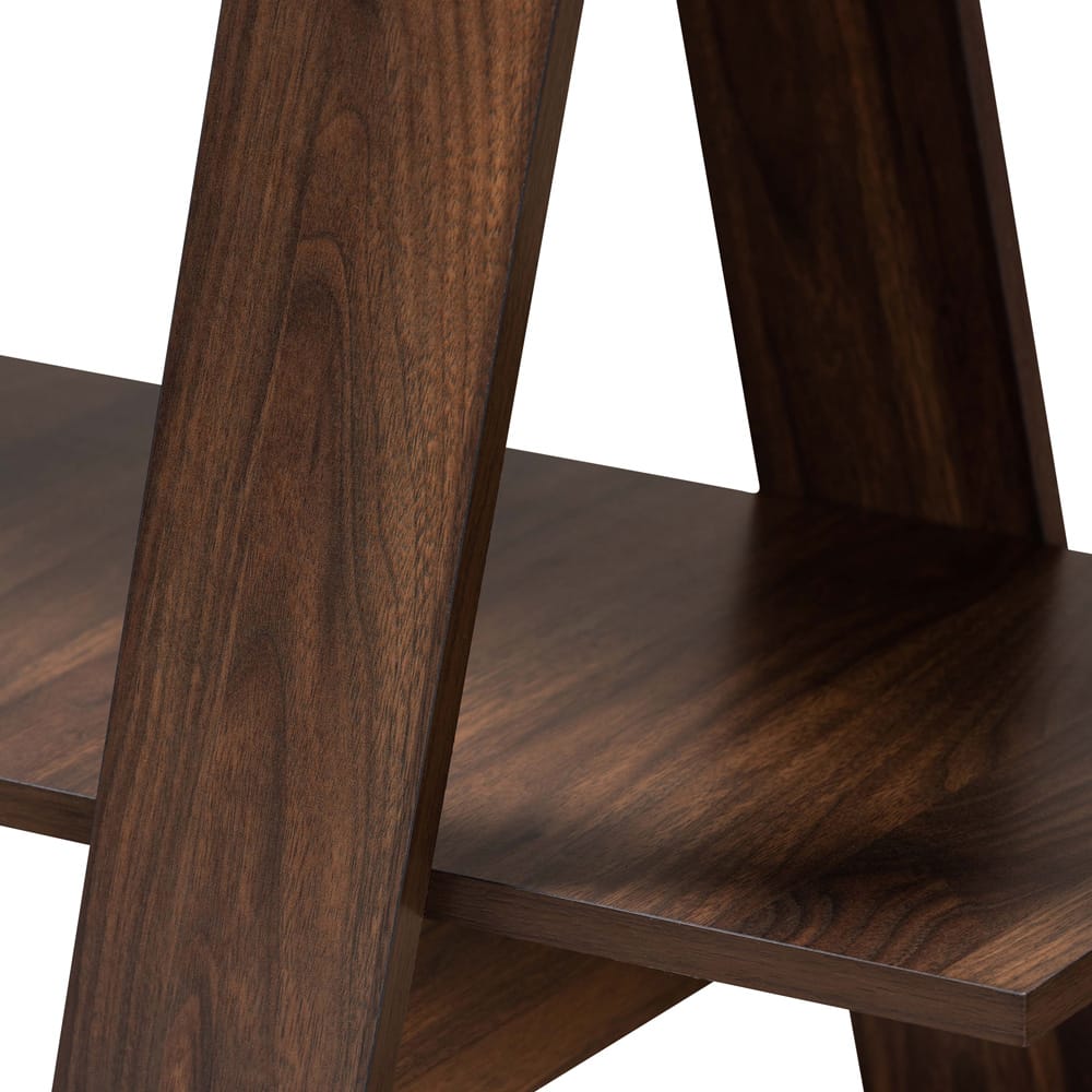 Baxton Studio - Michio Shelving Unit in Walnut - SEDV50140-Columbia-Shelf view 5