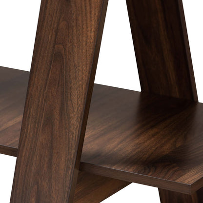 Baxton Studio - Michio Shelving Unit in Walnut - SEDV50140-Columbia-Shelf view 5