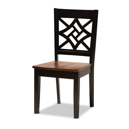 Baxton Studio - Miela Dining Set in Dark Brown/Walnut Brown - Miela-Dark Brown/Walnut-5PC Dining Set view 2