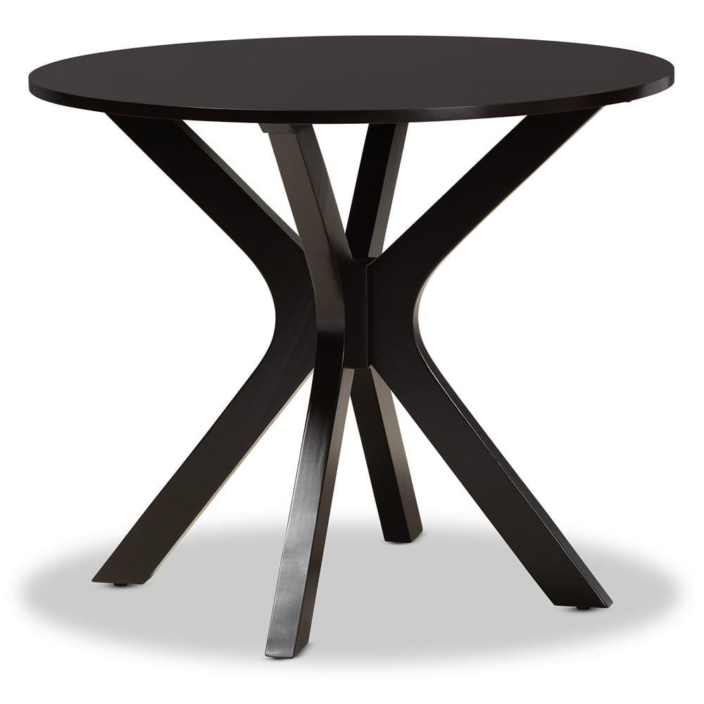 Baxton Studio - Miela Dining Set in Dark Brown/Walnut Brown - Miela-Dark Brown/Walnut-5PC Dining Set view 3