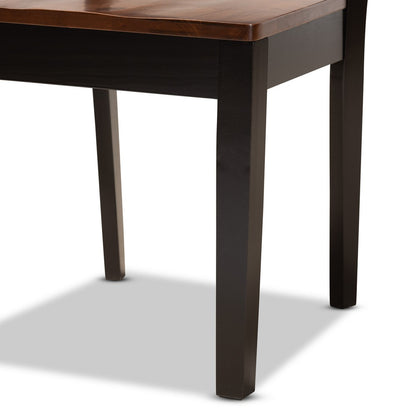 Baxton Studio - Miela Dining Set in Dark Brown/Walnut Brown - Miela-Dark Brown/Walnut-7PC Dining Set view 6