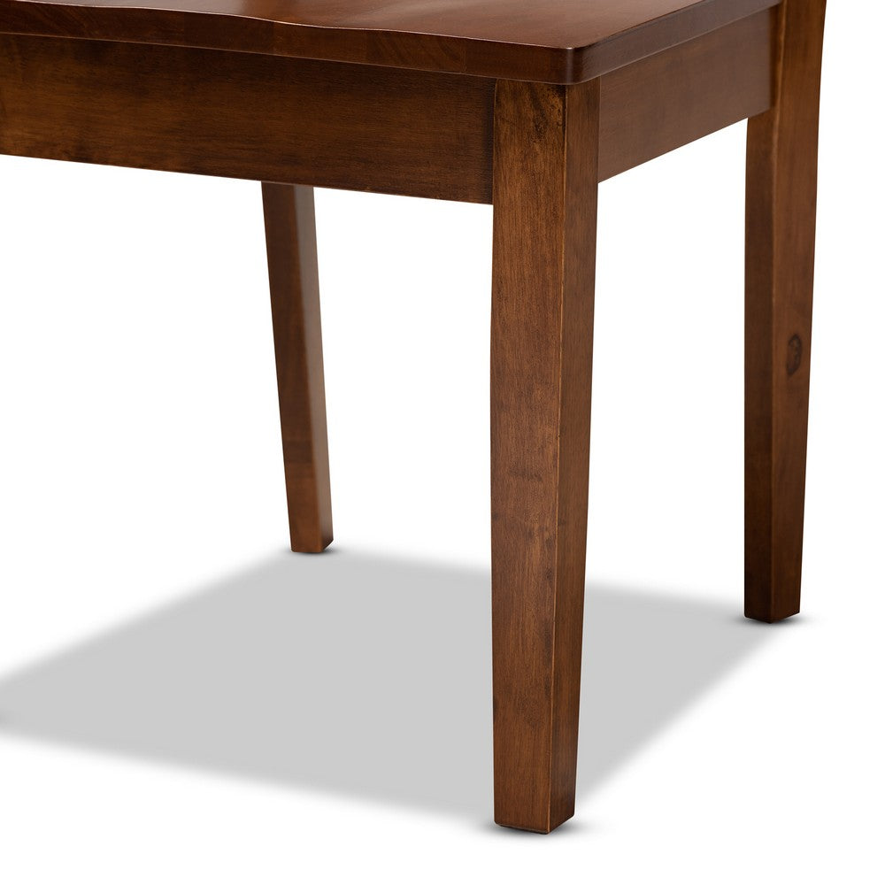 Baxton Studio - Miela Dining Set in Walnut Brown - Miela-Walnut-5PC Dining Set view 6