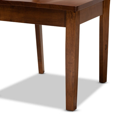 Baxton Studio - Miela Dining Set in Walnut Brown - Miela-Walnut-5PC Dining Set view 6