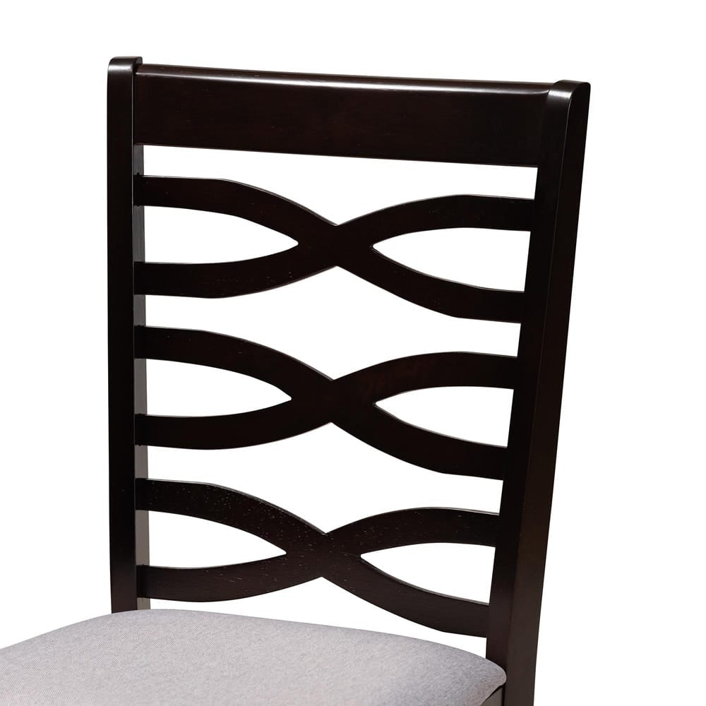 Baxton Studio - Mila Dining Set in Grey/Dark Brown - Mila-Grey/Dark Brown-5PC Dining Set view 5