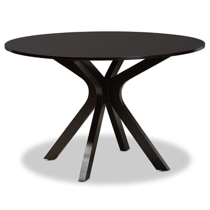 Baxton Studio - Mila Dining Set in Grey/dark brown - Mila-Grey/Dark Brown-7PC Dining Set view 3