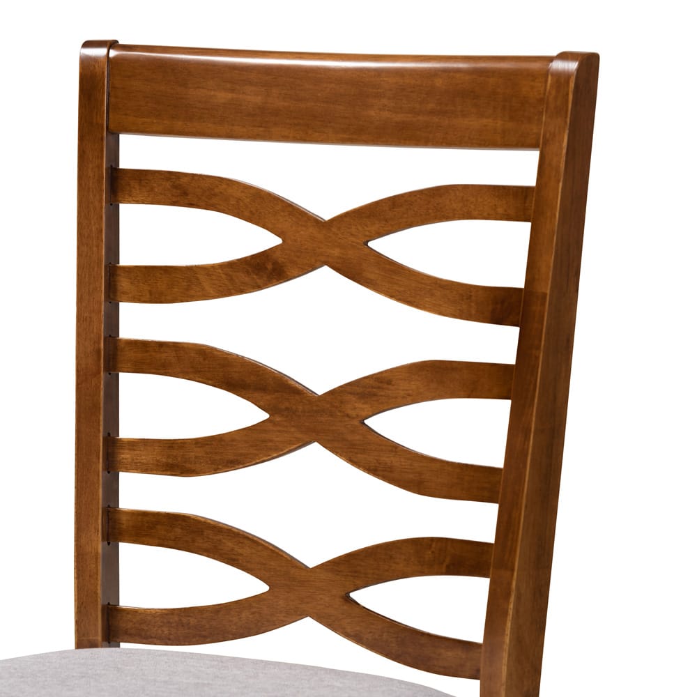 Baxton Studio - Mila Dining Set in Grey/walnut brown - Mila-Grey/Walnut-5PC Dining Set view 5