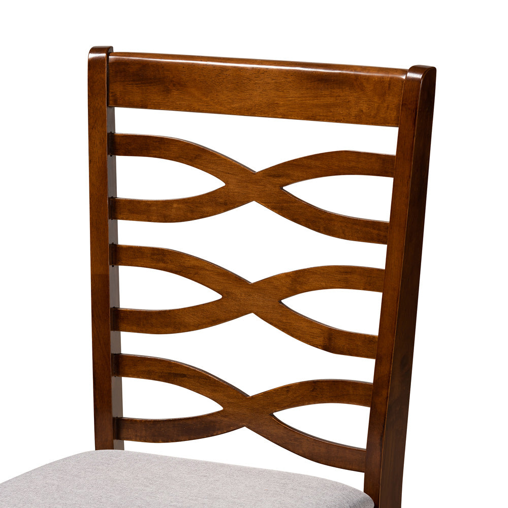 Baxton Studio - Mila Dining Set in Grey/Walnut Brown  - Mila-Grey/Walnut-7PC Dining Set view 5