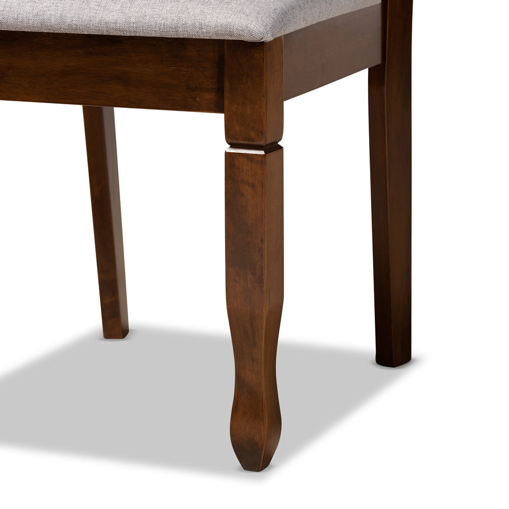 Baxton Studio - Mila Dining Set in Grey/Walnut Brown  - Mila-Grey/Walnut-7PC Dining Set view 6