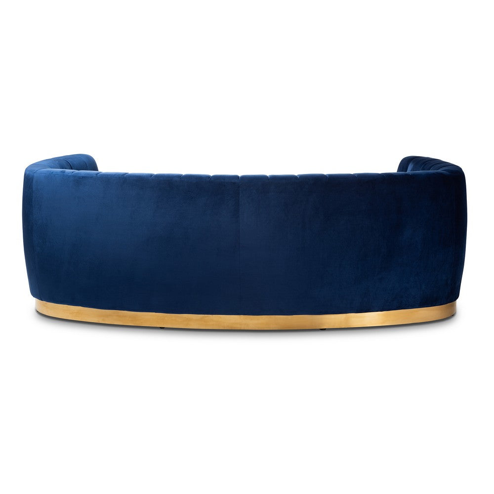 Baxton Studio - Milena Sofa in Royal Blue/Gold - TSF5504A-Dark Royal Blue/Gold-SF view 4