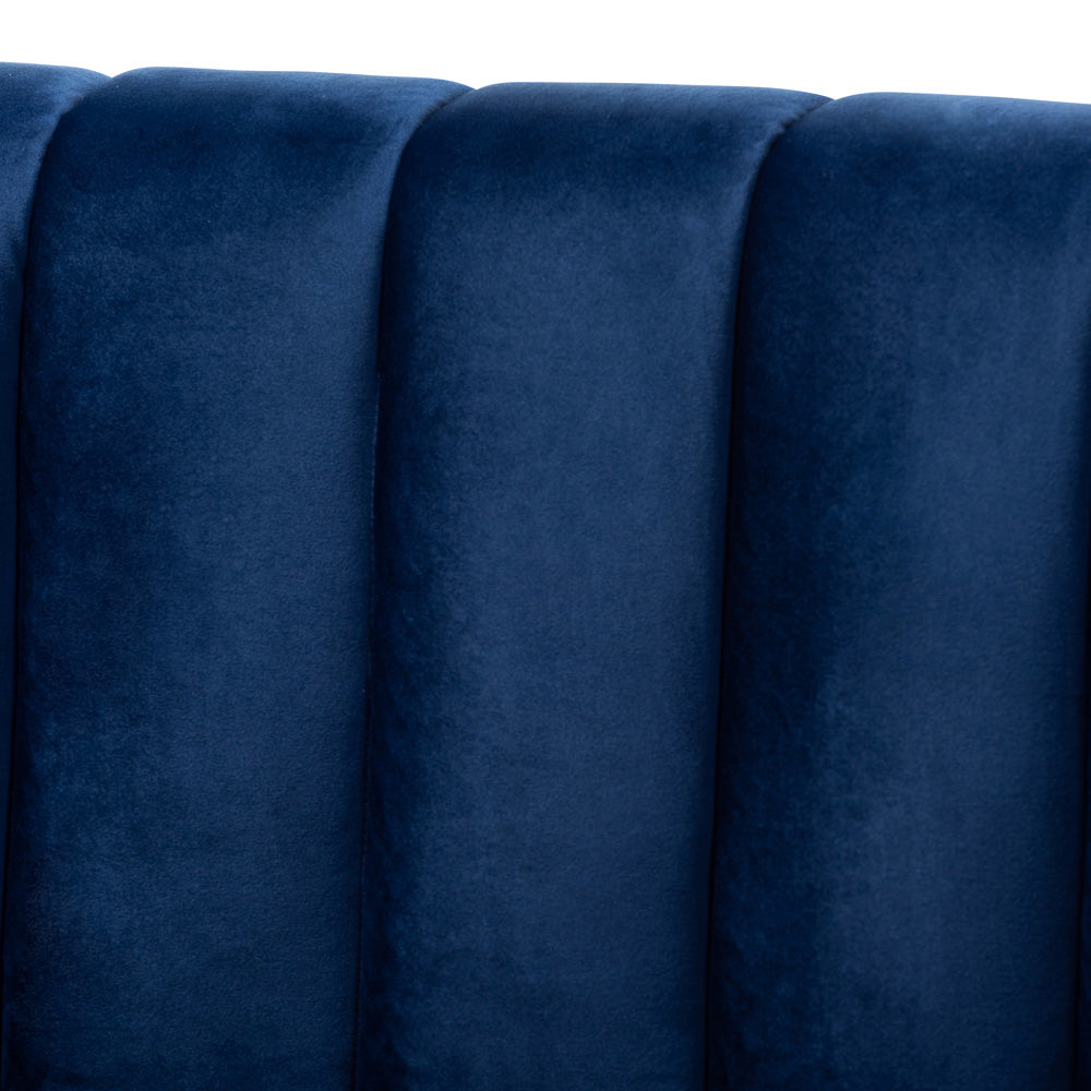 Baxton Studio - Milena Sofa in Royal Blue/Gold - TSF5504A-Dark Royal Blue/Gold-SF view 5