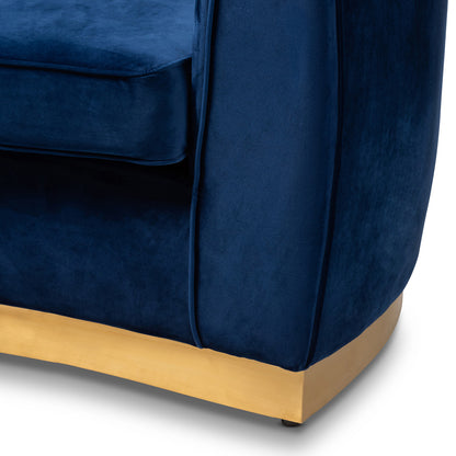 Baxton Studio - Milena Sofa in Royal Blue/Gold - TSF5504A-Dark Royal Blue/Gold-SF view 6