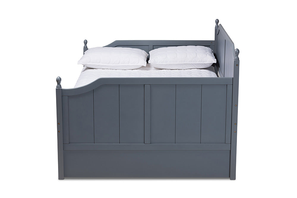 Baxton Studio - Millie Daybed - MG0010-Grey-Daybed-Full view 3