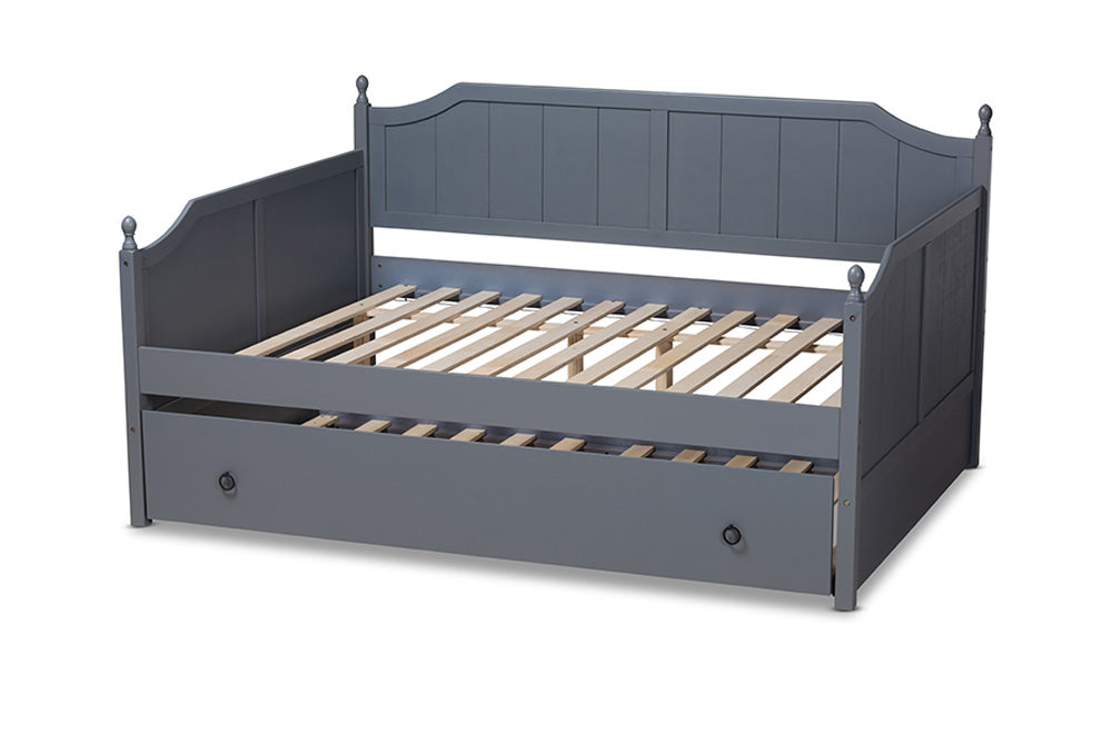 Baxton Studio - Millie Daybed - MG0010-Grey-Daybed-Full view 4