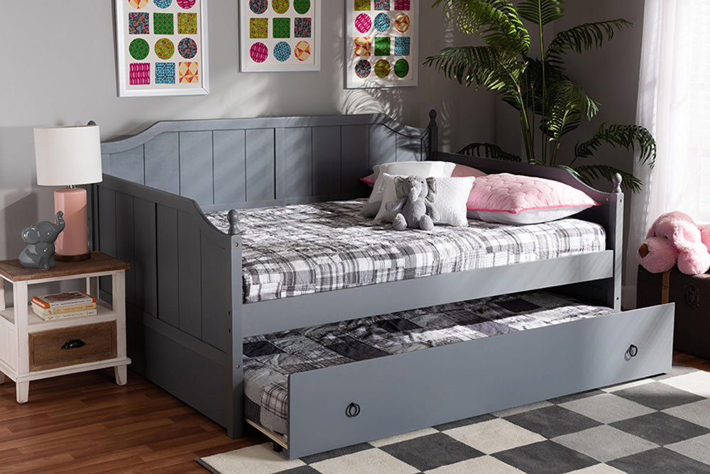 Baxton Studio - Millie Daybed - MG0010-Grey-Daybed-Full view 5