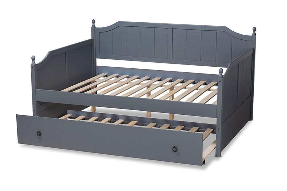 Baxton Studio - Millie Daybed - MG0010-Grey-Daybed-Full view 6