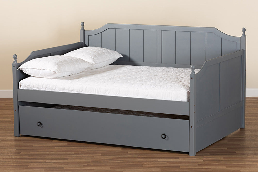Baxton Studio - Millie Daybed - MG0010-Grey-Daybed-Full view 10