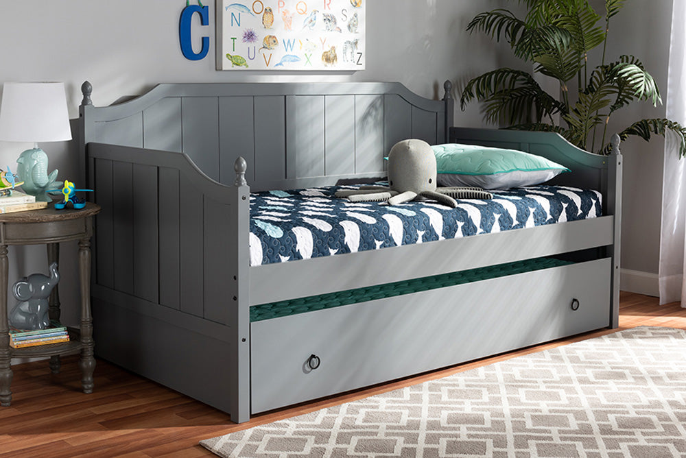 Baxton Studio - Millie Daybed - MG0010-Grey-Daybed view 8