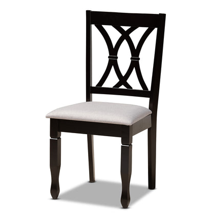Baxton Studio - Millie Dining Set in Grey/Dark Brown - Millie-Grey/Dark Brown-5PC Dining Set view 2