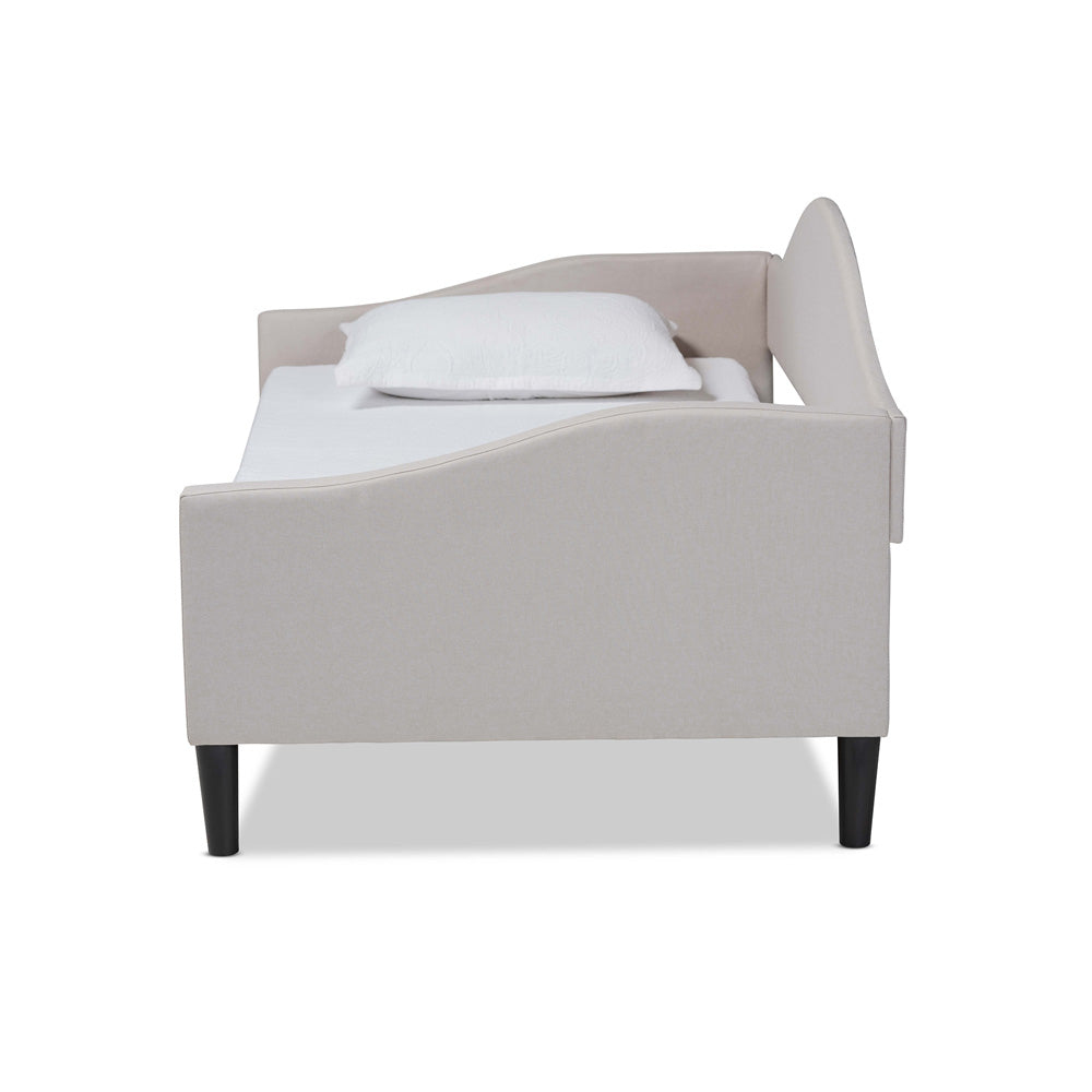 Baxton Studio - Milligan Full Size Daybed in Beige/Dark Brown - Milligan-Beige-Daybed-Full view 2