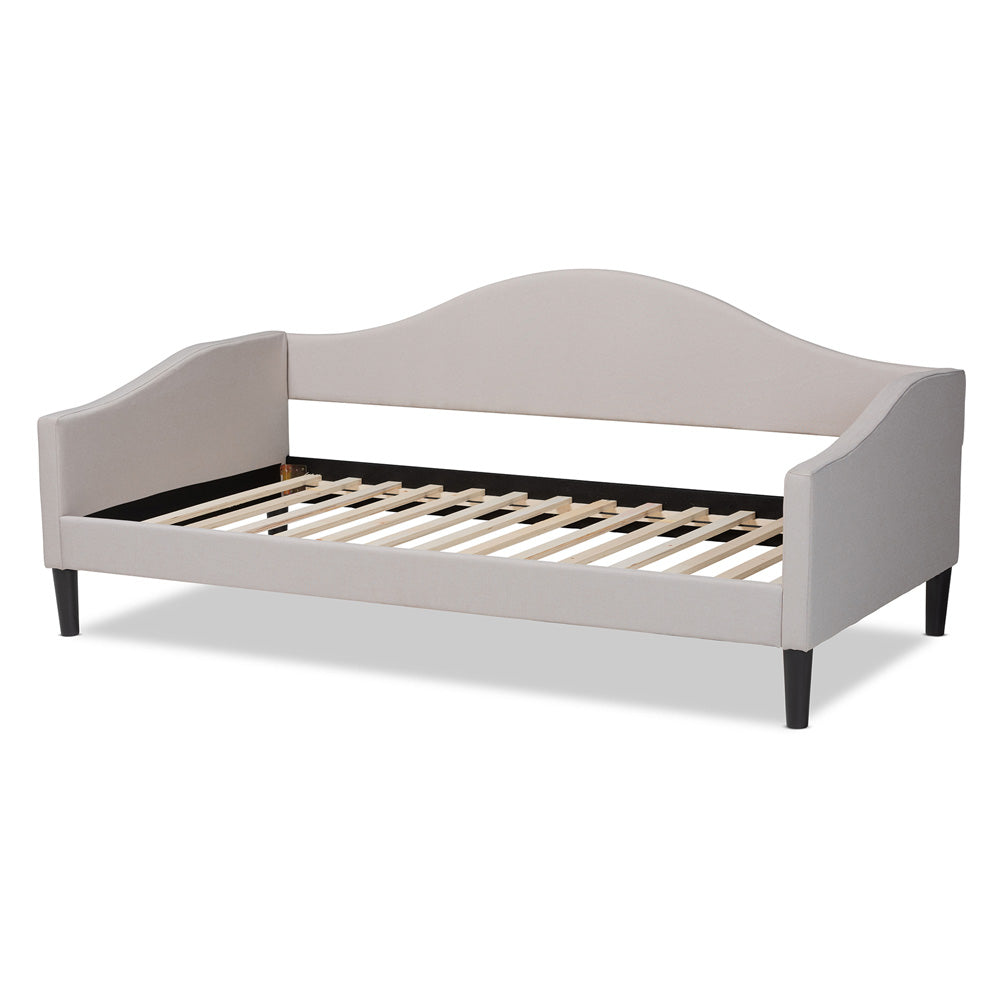 Baxton Studio - Milligan Full Size Daybed in Beige/Dark Brown - Milligan-Beige-Daybed-Full view 3