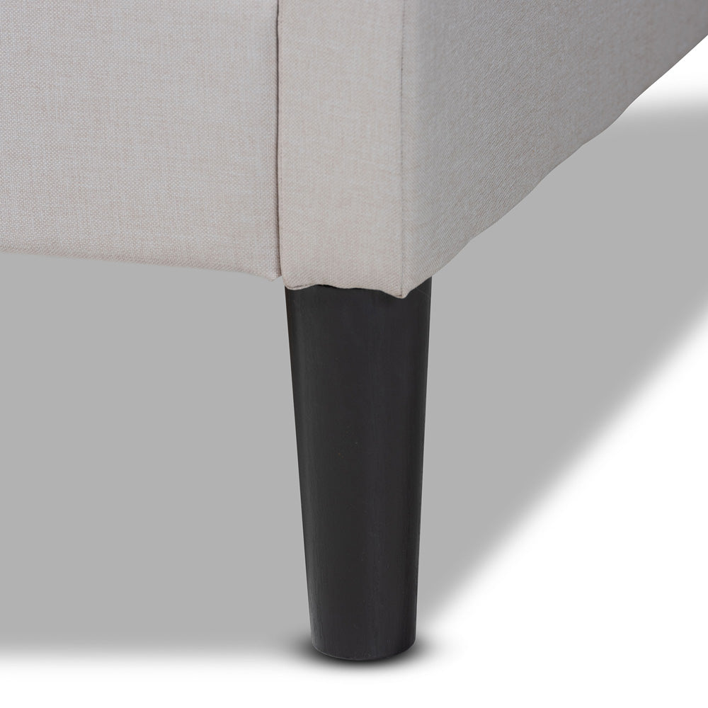 Baxton Studio - Milligan Full Size Daybed in Beige/Dark Brown - Milligan-Beige-Daybed-Full view 5