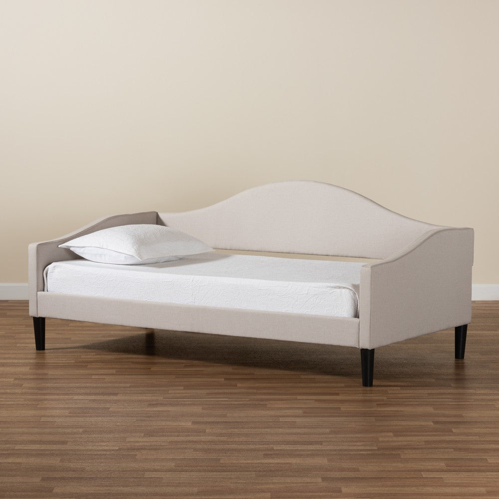 Baxton Studio - Milligan Full Size Daybed in Beige/Dark Brown - Milligan-Beige-Daybed-Full view 8
