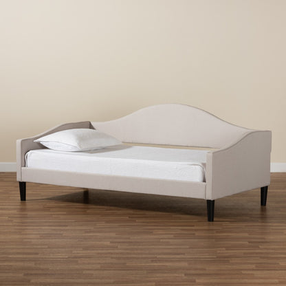 Baxton Studio - Milligan Full Size Daybed in Beige/Dark Brown - Milligan-Beige-Daybed-Full view 8