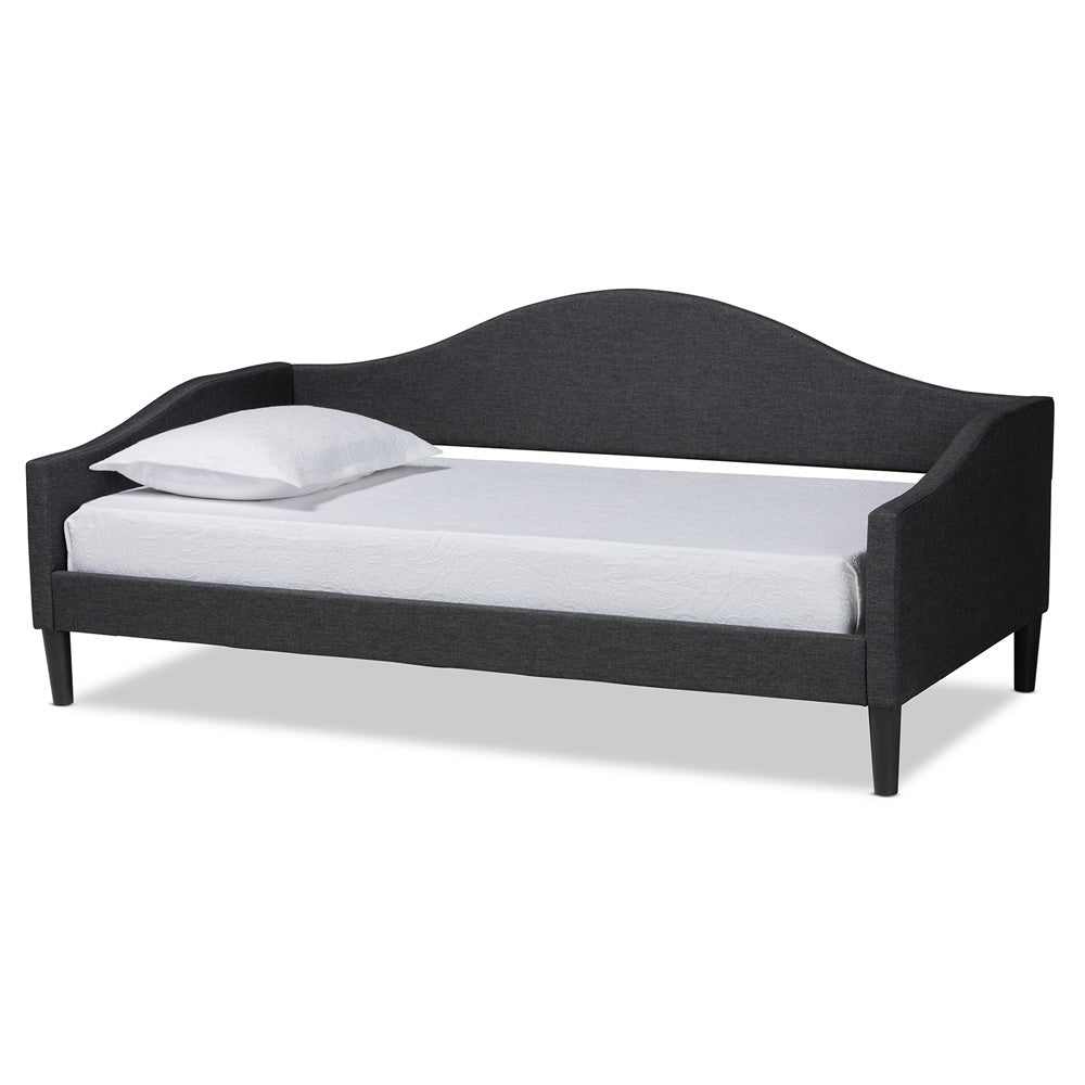 Baxton Studio - Milligan Twin Size Daybed in Charcoal Grey/Dark Brown - Milligan-Charcoal Grey-Daybed-Twin view 1