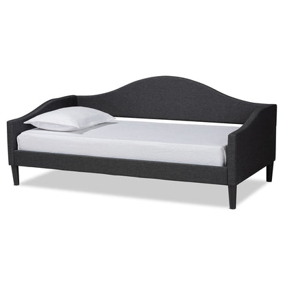 Baxton Studio - Milligan Twin Size Daybed in Charcoal Grey/Dark Brown - Milligan-Charcoal Grey-Daybed-Twin view 1
