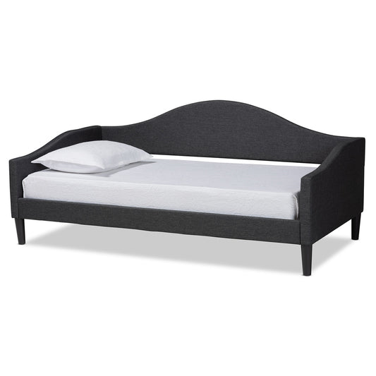 Baxton Studio - Milligan Twin Size Daybed in Charcoal Grey/Dark Brown - Milligan-Charcoal Grey-Daybed-Twin view 1