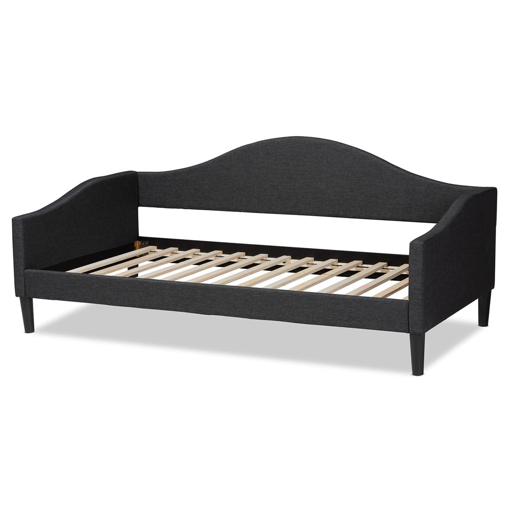 Baxton Studio - Milligan Twin Size Daybed in Charcoal Grey/Dark Brown - Milligan-Charcoal Grey-Daybed-Twin view 3