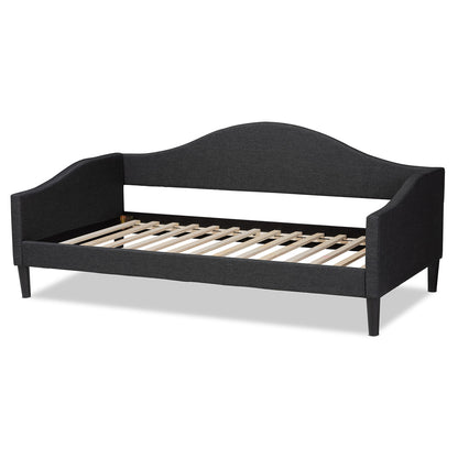 Baxton Studio - Milligan Twin Size Daybed in Charcoal Grey/Dark Brown - Milligan-Charcoal Grey-Daybed-Twin view 3