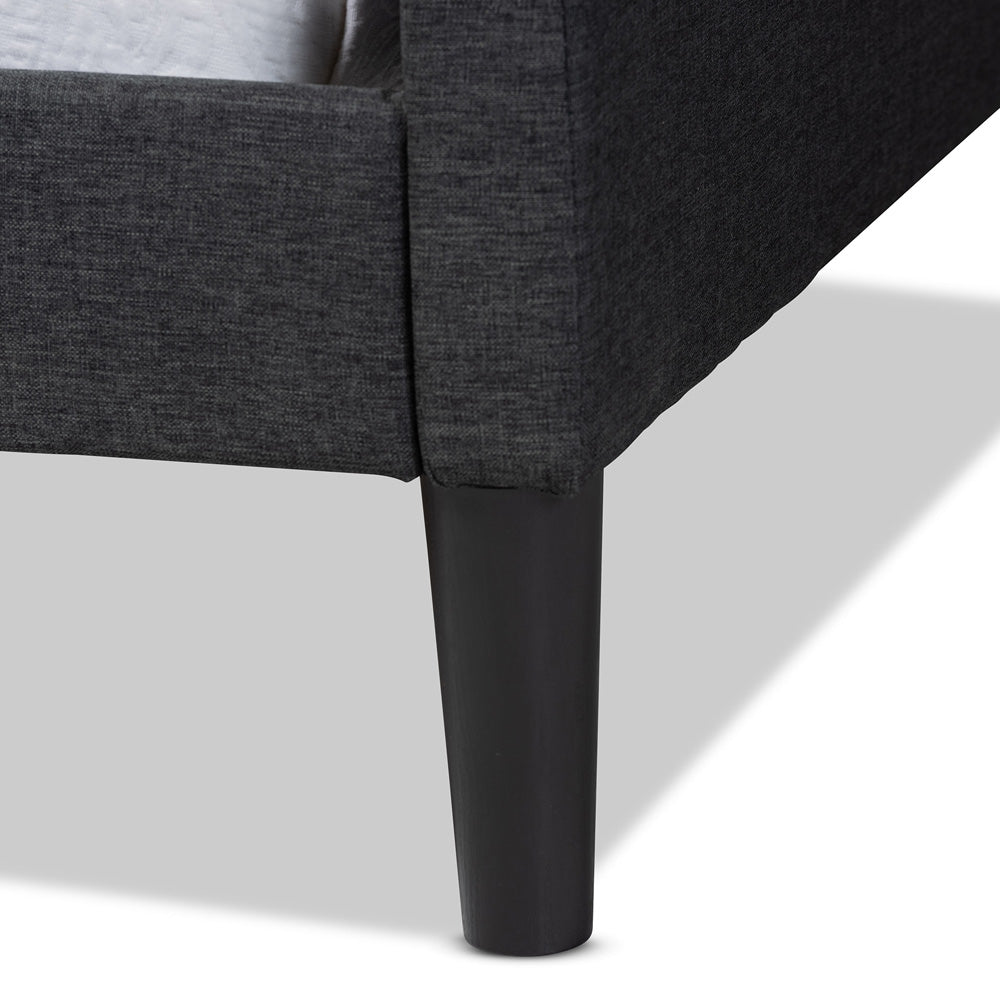 Baxton Studio - Milligan Twin Size Daybed in Charcoal Grey/Dark Brown - Milligan-Charcoal Grey-Daybed-Twin view 5