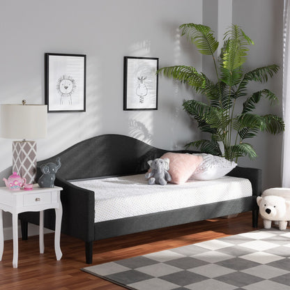 Baxton Studio - Milligan Twin Size Daybed in Charcoal Grey/Dark Brown - Milligan-Charcoal Grey-Daybed-Twin view 7