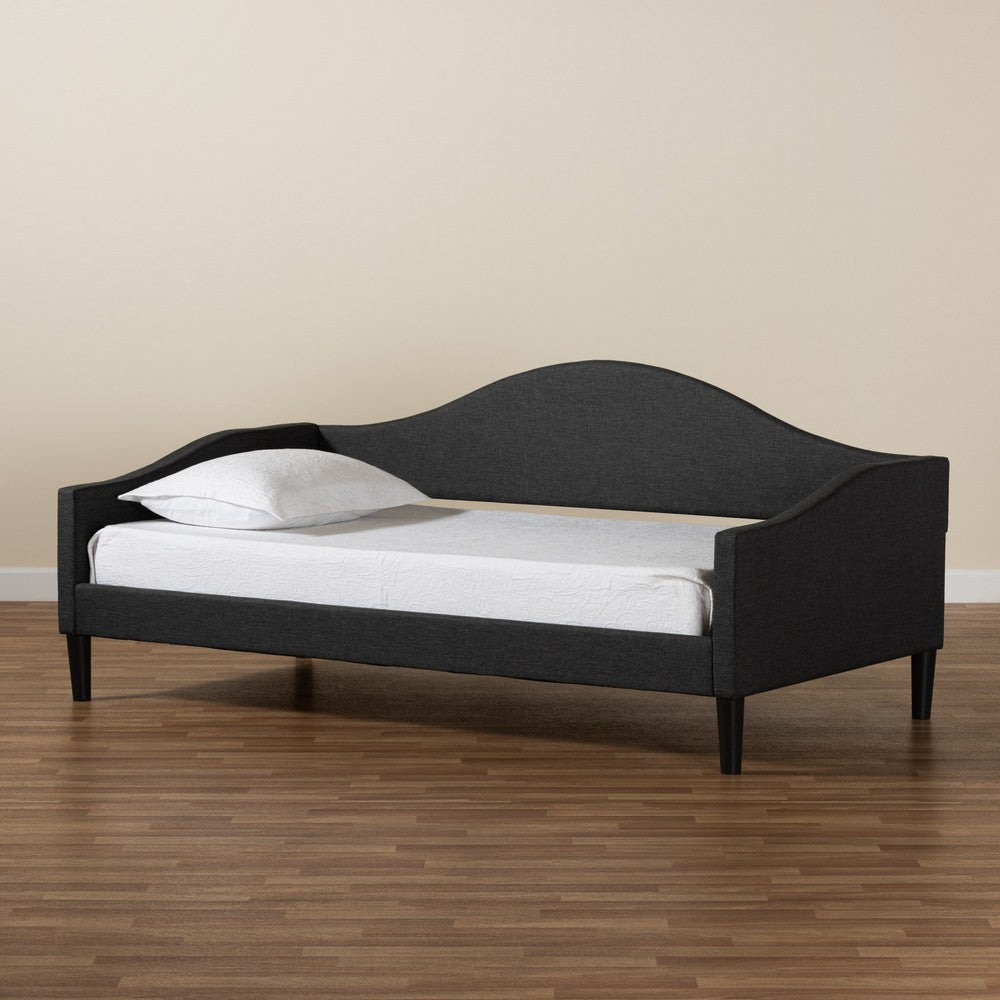 Baxton Studio - Milligan Twin Size Daybed in Charcoal Grey/Dark Brown - Milligan-Charcoal Grey-Daybed-Twin view 8