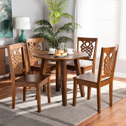 Baxton Studio - Mina Dining Set in Walnut Brown - Mina-Walnut-5PC Dining Set view 7